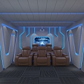 Modern AV Room Simple Technology Home Theater Private Cinema Light Luxury 3d model