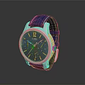 Stylish Modern Watch With Blue Strap And Silver Dial Transparent Surface Design