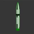 Modern Silver Missile With Black Stripes And Cross Mark Vertical Design 3d model