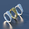 Elegant Jewelry Rings with Diamond Accents Gold Silver and Decorative Designs
