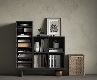 Modern bookcase combination 3d model