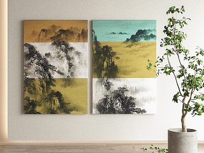 New Chinese Landscape Painting Decorative Painting model