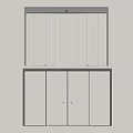 Gray Wall Cabinet With Upper Glass Door And Lower Storage Compartments 3d model