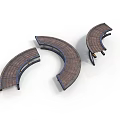Curved Wooden Benches For Outdoor Park Seating With Natural Wood Surface