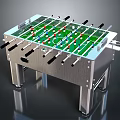 Sturdy Metal Frame Foosball Table With Green Playing Surface And Player Rods 3d model