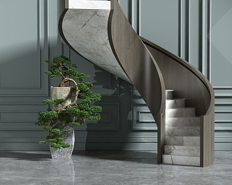 modern spiral staircase 3d model