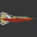 Elegant Beaded Model Ship Decoration With Red Sails White Hull And Yellow Accents