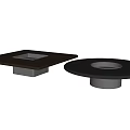 Minotti Helene Round Square Coffee Table Combination Square Coffee Table Round Coffee Table Wood Grain Coffee Table 3d model