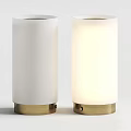 Modern Cylindrical Table Lamps With White Shade And Gold Base Illuminated Design