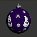 Colorful Christmas Decorative Balls With Snowflake Tree Patterns For Home Use 3d model