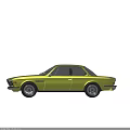 Yellow Retro Classic BMW Coupe With Vintage Design And Sporty Look