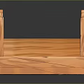 Orange Wooden Arch Bridge Model With Decorative Railings And Japanese Style