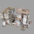 Heavy Duty Industrial Equipment With Large Tanks Metal Pipes And Structures