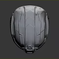 Advanced Sci-Fi Metallic Armor Helmet With Visor And Mechanical Details