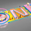 Fun Interactive Zone With Colorful Maze Spring Bed And People Activities In 2025 Things Space