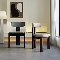 Modern Leisure Chairs With Wooden Legs And Comfortable Seats In Interior Setting