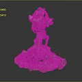 Wooden Stone Decorative Sculpture With Tree Stump Shape And Green Moss Base