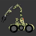 Camouflage Military Vehicle With Mechanical Arm Multi Wheel And Warning Light