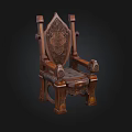 Vintage Carved Wooden Armchair With Ornate Backrest And Decorative Legs