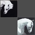Modern Wall Decor With Black And White Horse Paintings For Home Interior