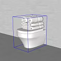 White Modern Toilet With Stacked Towels In Minimalist Bathroom Setting