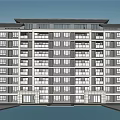 Modern Residential Building Simple Multi-storey Residence 3d model