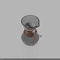 Stylish Black And Copper Coffee Pot With Transparent Glass Lid And Small Copper Handle