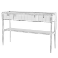 Elegant Modern Entryway Console Cabinet With Black Wooden Body Gold Handles Drawers And Lower Shelf