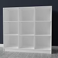 White Nine Grid Bookshelf Modern Interior Design With Open Compartments 3d model