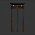 Modern Round Wooden Side Table With Four Slender Legs Classic Design