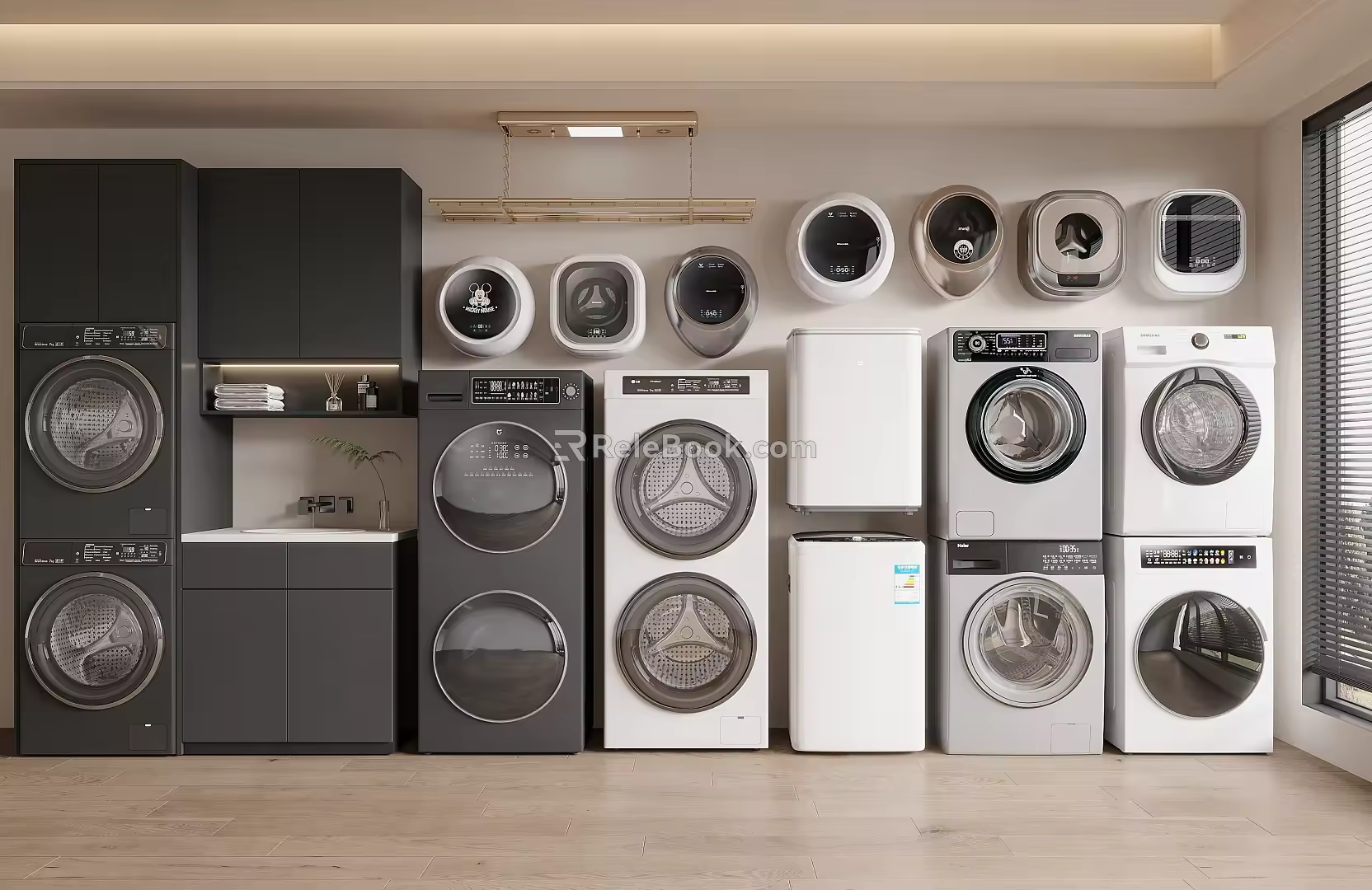 Washing Machine Drum Washing Machine Wall Washer Dryer 3d model