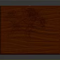 Solid Red Wooden Table With Square Top And Lower Shelf Design