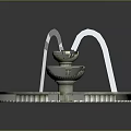 Garden Ornament Circular Fountain With Multi Tiered Design And White Water Streams