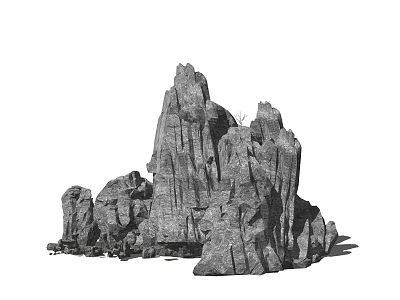 Artistic Natural Rock Garden Ornament With Unique Formation For Landscape Design 3d model