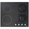 Modern Black Kitchen Gas Stove With Dual Burners Induction Zones And Control Knobs 3d model