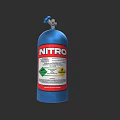 Car Nitro Cylinder For Tire Inflation With Safety Label And Blue Design