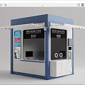 Modern Smart Security Community Workstation Registration Area With Functional Service Kiosk 3d model