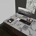modern computer mobile phone desk 3d model