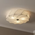 Petal Shaped Cream Colored Fabric Ceiling Light With Soft Lighting Modern Design 3d model
