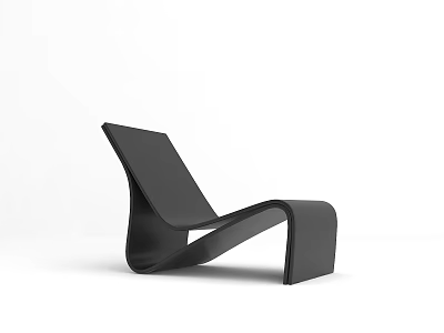 Modern Black Lounge Chair With Curved Ergonomic Design And Minimalist Structure 3d model