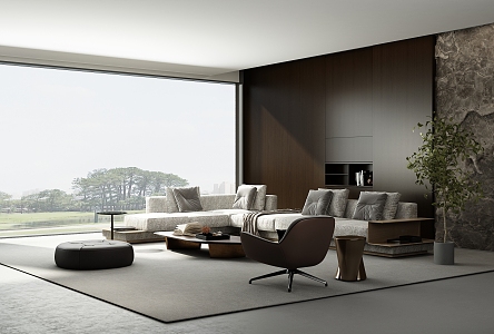 Italian Minimalist Living Room 3d model