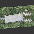 Outdoor Wooden Climbing Frame Equipment With Ladder Structure On Green Grass