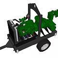 Trailer Mounted Industrial Equipment With Green Engine Radiator And Piping System
