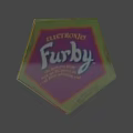 Colorful Furby Toy Box with Purple Orange Design and Play Fun Text Elements