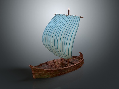 Modern Sailing Cartoon Sailing Small Sailing 3d model