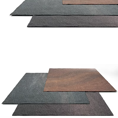 Modern Woven Square Rugs in Dark and Brown Tones for Home Decor 3d model