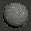 Natural Stone Sphere With Mosaic Tiled Surface And Colorful Textured Design Details