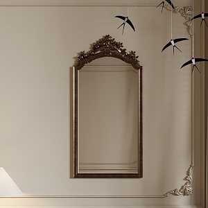 French mirror makeup mirror decorative mirror 3d model