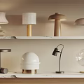 Cream wind table lamp 3d model