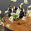 Stylish Tableware Set With Plates Forks Knives Spoons Napkin Water Glass Candle Holder And Flowers